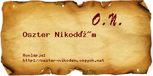 Oszter Nikodém névjegykártya